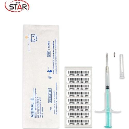 50pcs Animal Syringe 1.4*8/1.25*7/2*12mm Pet Microchip Bioglass Fdx-b Rfid microchips for Dog cat fish identification