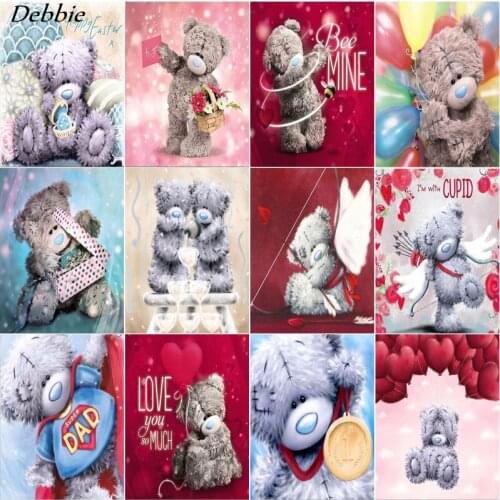 5D Diamond Painting Teddy Bear Full Diamond Square&Round Animal Diamond Mosaic Pattern Home Decor DIY Handmade Gift