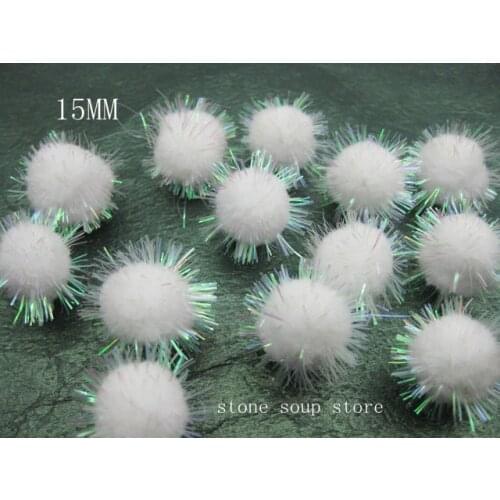 6-200pcs Colorful Fluffy Plush Soft Pompom Balls Glitter Tinsel Pom Pom Balls For DIY Kids decor Cat Toys 5-45mm