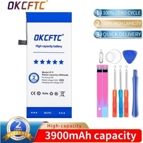 3900mAh New OKCFTC AAAAA Quality Phone Battery for Iphone 11 High Capacity Zero Cycel Repair Tools for APPLE 11