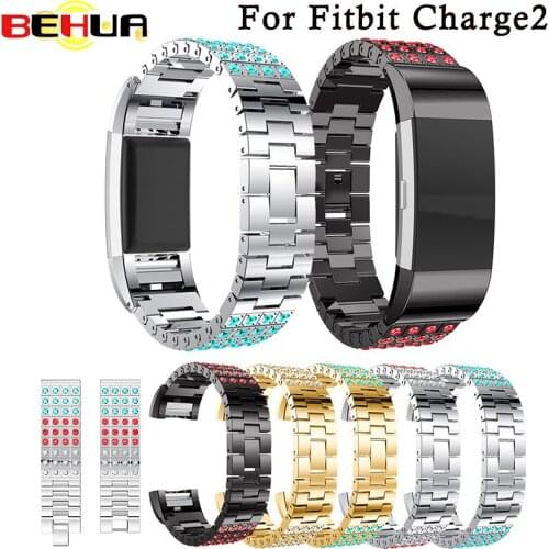 BEHUA Watchband Strap For Fitbit Charge 2 Bracelet Stainless Steel Band For Fitbit Charge2 Smart Watch Band Strap Wristband 2017