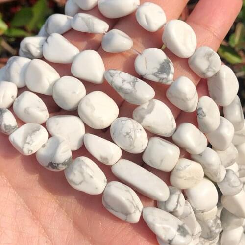 8-10mm Natural Stone Irregular White Howlite Beads for Jewelry Making Strands 15 inches Bead DIY Necklace Bracelet Jewellery