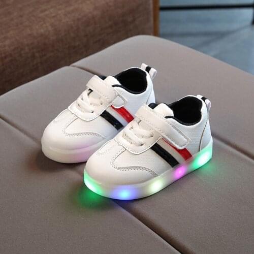 Size 21-30 Children Led Shoes For Boys Glowing Sneakers For Baby Girls Toddler Shoes With Light Up Sole Luminous Sneakers Tenis
