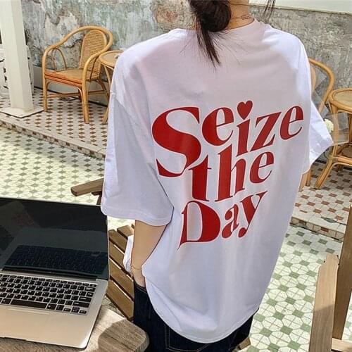 Alien Kitty 2021 New Arrival T-Shirts Summer Loose Letter All Match Streetwear Print Women Hot Fashion Cotton Casual Femme Tops