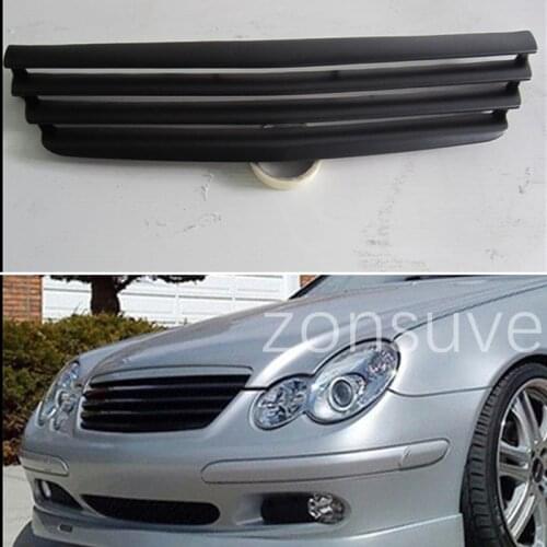Body kit front bumper cover Refitting grill Accessories carbon fibre racing grille use for benz C-class coupe w203 2002--2005