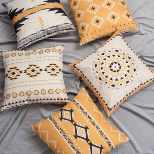 Retro linen Cushion cover 45x45 cm Bohemian Ethnic Style Pillowcase Living Room Sofa Throw pillow cover case Home Decor