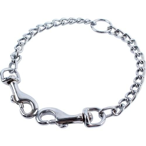 Metal Chain Dog Lead Chain Coupler Heavy and Duty Dual Dogs Leash Coupler for Medium Large Sizes Dogs Double Pets Dogs Leads