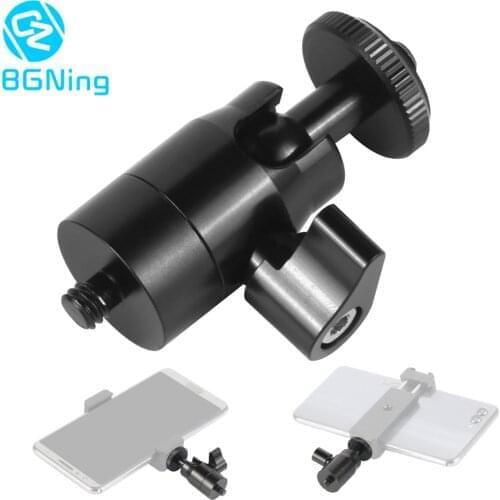 Mini 360 Swivel Ball Head Stand Mount Adapter 1/4" Tripod Screw with Lock Portable for Gopro Phone Monitor DV Light DSLR Camera