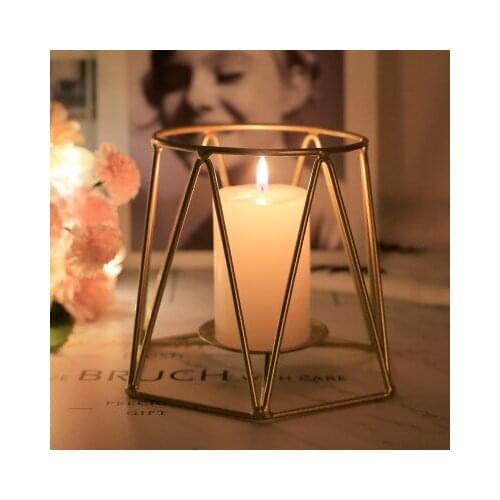 Fashion Geometric Iron Candlestick Wall Candlestick Decorative Wall Lamp Matching Steel Minimalism Wedding Home Decoration Gift