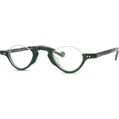 Male and Women Acetate vintage half-frame small glasses transparent glasses frame optical myopia prescription glasses