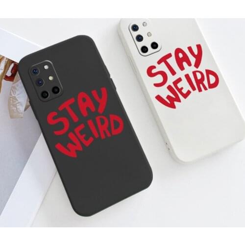 Keep It Weird Square Camera Lens Protection Liquid Silicone Soft Case For Oneplus 8t 9 9pro 9r pro Shockproof Phone Cover Funda