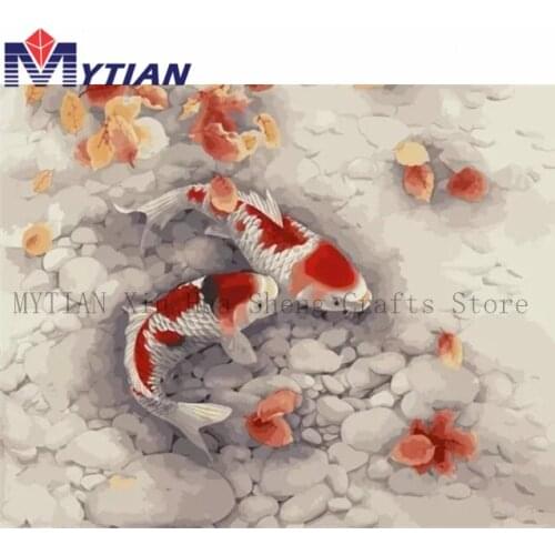 MYTIAN DIY Diamond Painting Koi Fish Diamond Embroidery Mosaic Full Water Drill Animals Cross Stitch Kits Home Decoration Gifts