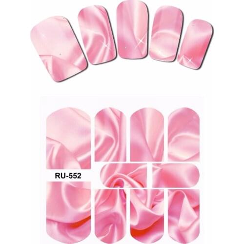 UPRETTEGO NAIL ART NAIL WATER STICKER DECAL FULL COVER SILK SATIN CHIFFON FABRIC CLOTH RU547-552