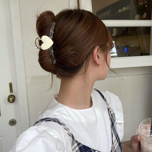 New Women Cute Heart Plastic Hair Claws Sweet Back Hair Hold Hair Decoration Clips Hairpins Headband Fashion Hair Accessories