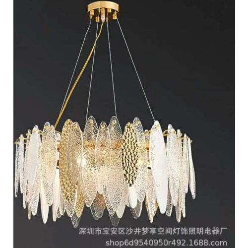 Postmodern light luxury glass chandelier Nordic bedroom living room study model room dining room creative chandelier