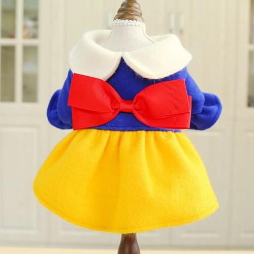 Pet dog cat simple doll collar red yellow blue three-color skirt Teddy Bichon small and medium-sized clothes factory direct sale