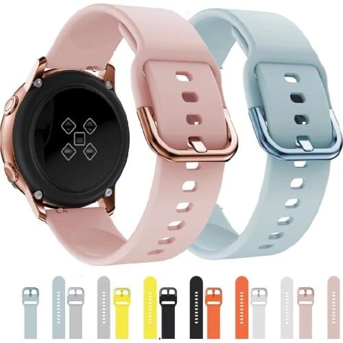 18mm 20mm 22mm Silicone Strap For Samsung Galaxy watch 46 42mm Gear S3 Active2 Active1 Huawei watch strap Amazfit BIP Wristband