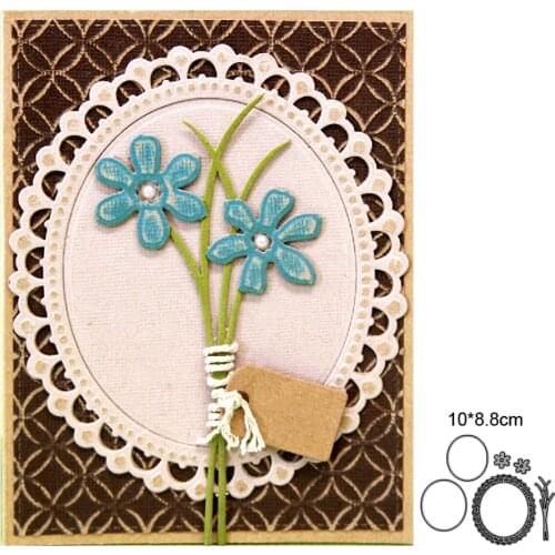 Cutting dies Lace Oval Frame Flower metal cutting dies cut die mold Scrapbook paper craft knife mould blade punch stencils dies