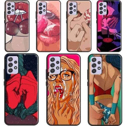 Sexy Hot Girls Lips Pink Body Bikini Phone Case For Samsung Galaxy A52 A32 A42 A72 A12 A21S A20e A40 A50 A70 A31 A51 A71 A02S