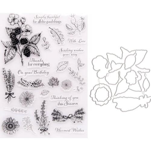 Diy Vintage Flower Cutting Die Transparent Silicone Rubber Standard Stamp for Scrapbooking Clear Stamps Card Making Stamps