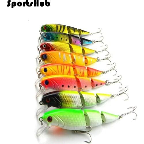 SPORTSHUB 2PCS 10.5CM 14G 3D Eyes Beads Inside 3 Sections Bionic Minnow Lures Hard Baits Fishing Lures Artificial Baits NR0041