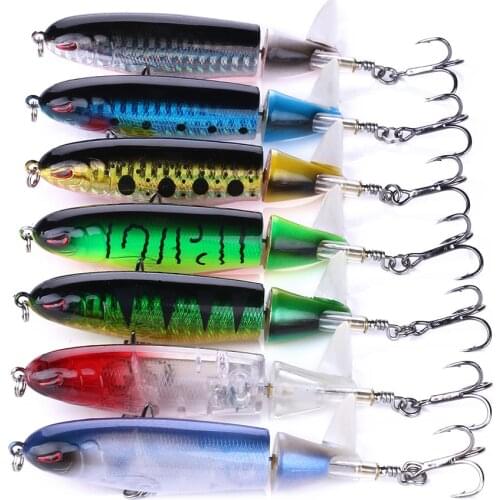 Thundershower 40pcs 13g/10cm Pencil Fishing Lure Topwater Bass Perch Snakehead Rotating Spinner Rattle Tail Bait Hard Fishing