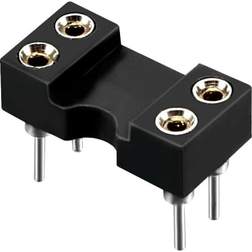 Uxcell 15pcs 2.54mm Pitch 7.6 Row Pitch 2 Row 4 Round Pins Soldering DIP IC Chip Socket Adaptor