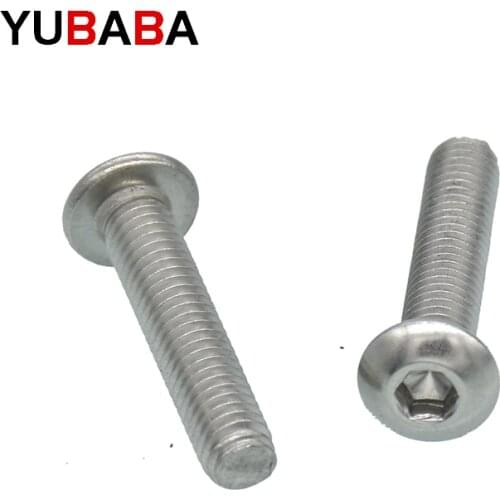 100pcs Hex Head Socket machine Screws Round Bolt 304 Stainless Steel M3*(4/5/6/8/10/12/14/16/18/20/22/25/30) mm
