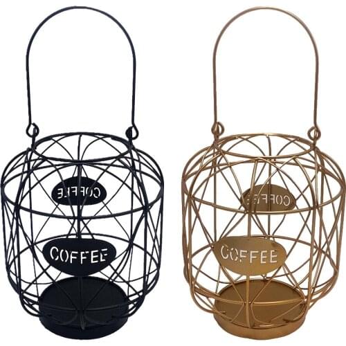 Large Capacity Coffee Pod Holders Kitchen Capsule Storage Basket Tea Bags Organizer Cage Stand Display