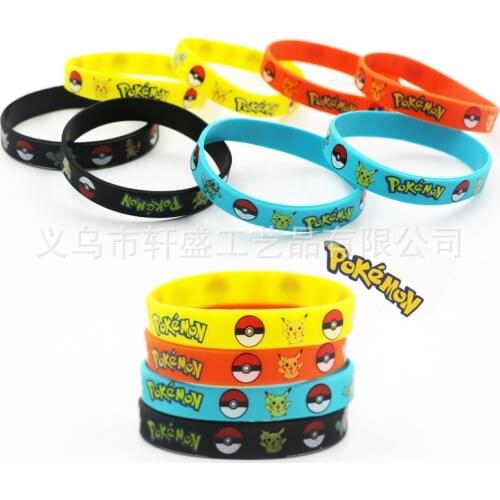 1PCS Pokemon Wristband Friendship Bracelet Pokemon Go Team Rubber Silicone Birthday Party
