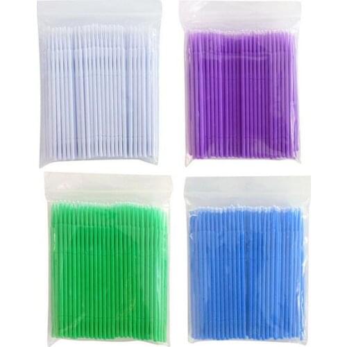 100pcs/pac Mascara Brush Swab Cotton Cleaning Rod Durable Micro Eyelash Extension Individual Applicators Makeup Tool Wholesale