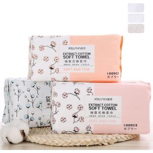 100 Pcs Wet Dry Dual Usage Makeup Remover Fine Face Cleaning Cotton Pads Face Cleaning Skin Care Disposable Face Towel E1025