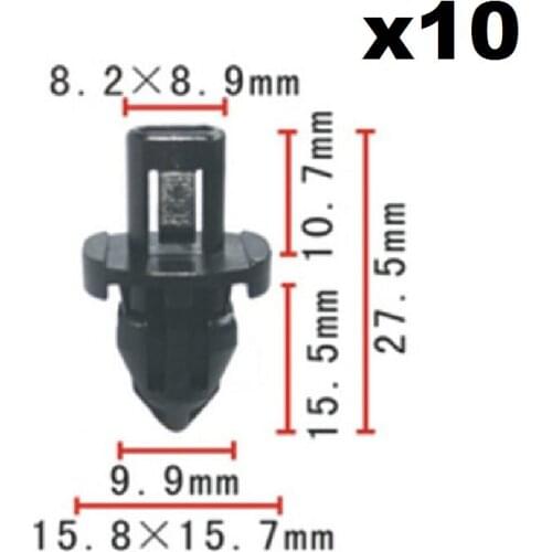 10x For Honda Aperture: 9.9mm / Nylon Retainer Clip Brand New