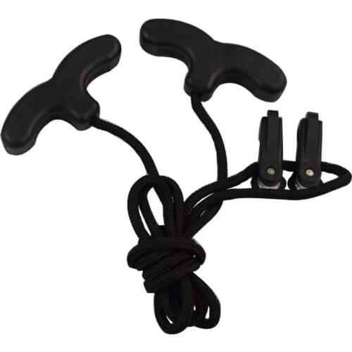 1X Archery Crossbow Rope Cocking Device Double Handle String Cocking Rope Tool Black Free Shipping