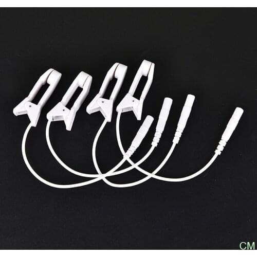 2pcs Electrode Lead Wire Connecting Cable Sleeping Aids Earclips Electrode Ear Clips Breast Nipple Ear Pain Relief Clip Tens