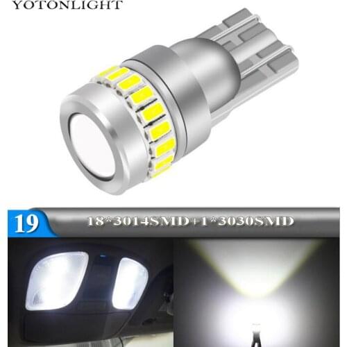 2x 1200Lm T10 W5W Led Canbus 4014 3030 SMD For Car Interior Lights Reading Packing Dome Plate Auto Lamp Bulb 3w White 12V 6000K