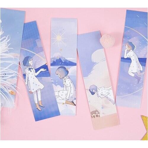 Multi-use 30 Pcs Girl Living on Cloud Design Craft Paper Cards As Bookmark Tag Gift Decoration Scrapbooking DIY Message Card