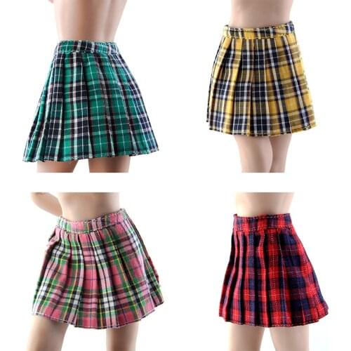 4 Colors 1:6 Female Figure Student Skirt Short Skirt Pleated Skirt Costume Model For 12inch Female TBL Figure Toys