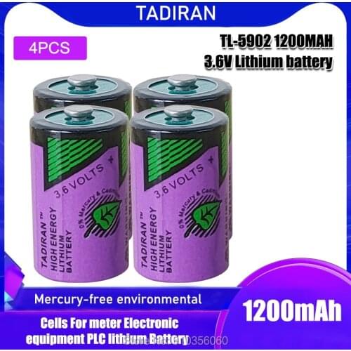 4PCS FOR TADIRAN ER14250 Water Meter Electricity Meter PLC Battery 1/2AA TL-5902 3.6V Lithium Battery