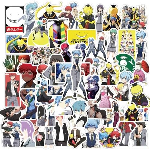 50PCS Assassination Classroom Stickers Korosensei Shiota Nagisa Kayano Kaede Anime Stickers To DIY PS4 Phone Laptop Stationery