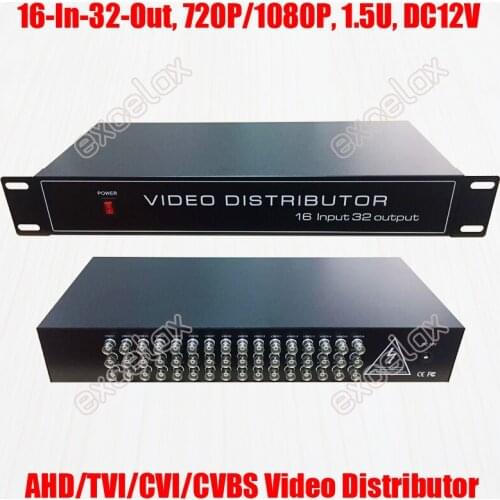 5MP 4MP 3MP 1080P 16 In 32CH Out AHD CVI TVI Video Distributor 1.5U Rack Mount Analog HD CCTV Security Camera System Splitter