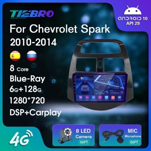 2DIN Blu-ray IPS Car Radio For Chevrolet Spark 2010-2014 GPS Navigation Android10.0 Car Multimedia Player Auto Radio NO 2DIN DVD