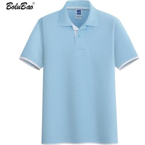 BOLUBAO Brand Men Solid Polo Shirts Summer New Mens High Street Slim Polo Shirt Trendy Wild Casual Polo Shirt Male