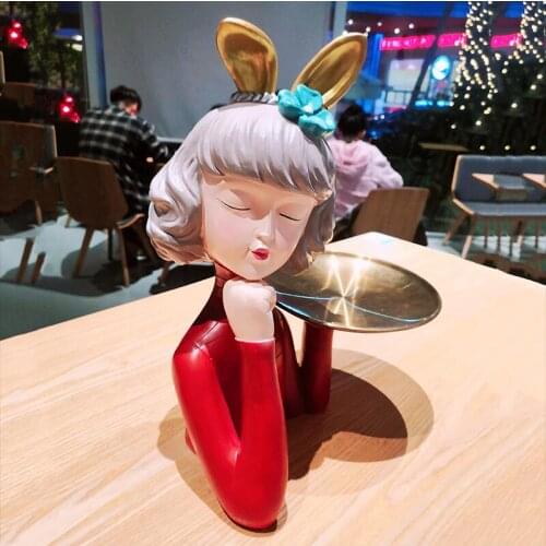 Nordic Resin Ornaments Cute Bubble Girl Home Livingroom Desktop Statue Craft Office Coffee Table TV Cabinet Figurines Decoration