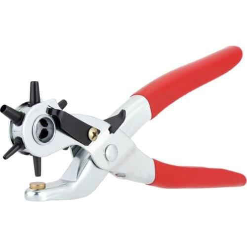 Eyelet Hole Puncher Leather Belt Hole Punch Plier Revolve Sewing Machine Bag Setter Tool Watchband Strap Household leathercraft