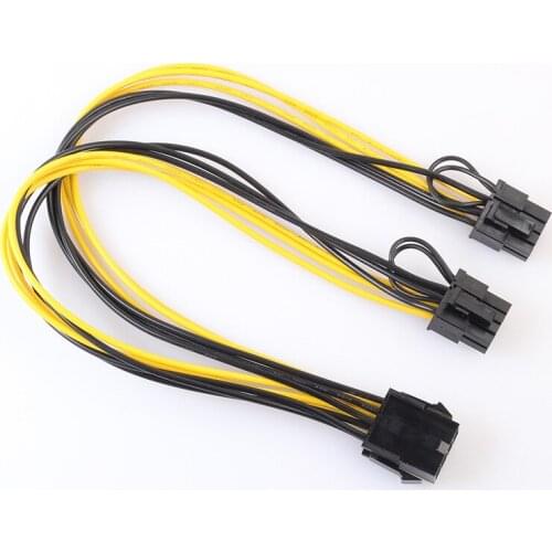 30CM 8pin One Point Two 8P To Dual 8P Graphics Card Power Supply Cord All Copper GPU Power Cord Adapter Cable