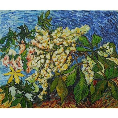 Canvas Art Painting Of Vincent Van Gogh Blossoming Chestnut Branches Hand Painted Modern Flower artwork for bedroom wall decor