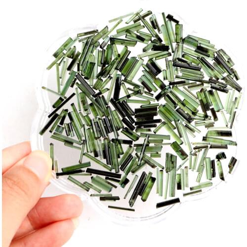 10Ct/pack Rare Natural Green Tourmaline Gemstones Rough Fine Jewelry Minerals Ring Making Necklace Mounting Diy Collection