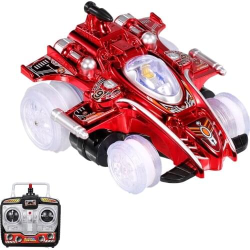 Remote Control Stunt Car 2.4G RC Car Toy with Flashing LED Lights 360° Revolve Drift for Kids Boys Girls