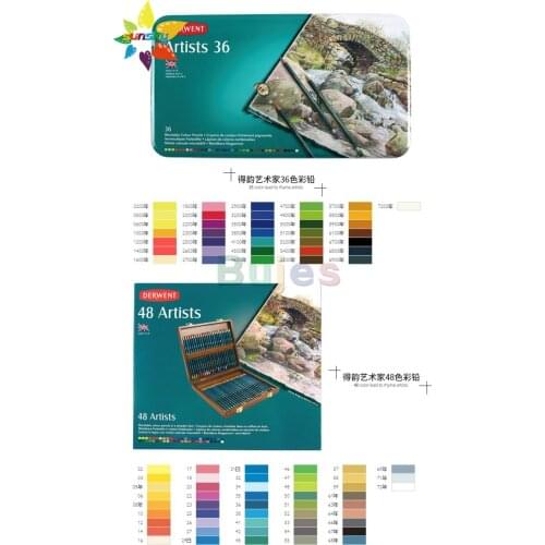 UK 12 24 36 72 derwent artist oily pencil set professtional Hand Painting pencil drawing artist student sketch color pencil